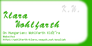 klara wohlfarth business card